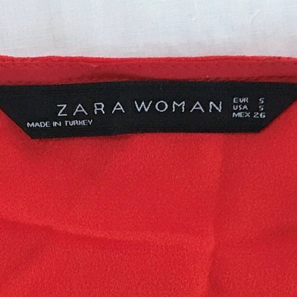 Zara Tunic Blouse Red S - Picture 8 of 9